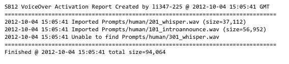 Sample activation report